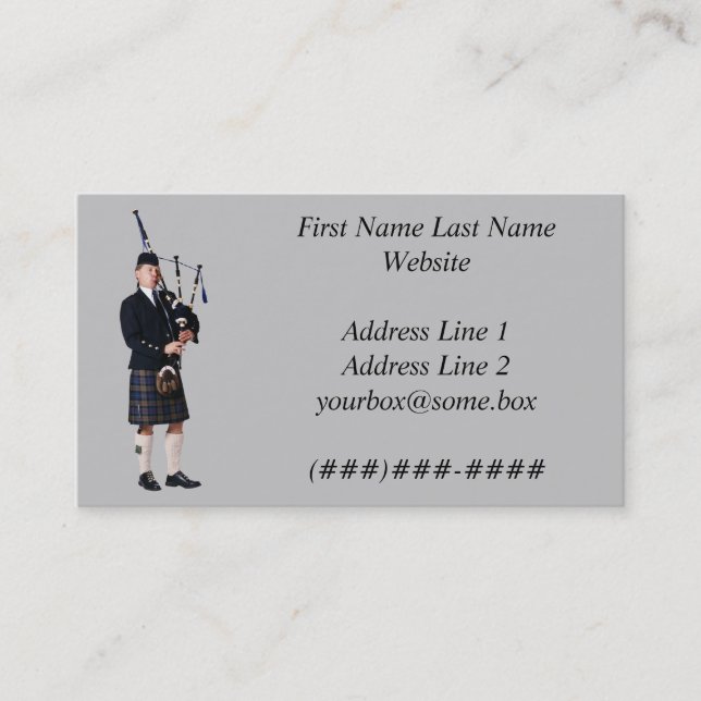 Bagpipe Musician Business Card (Front)