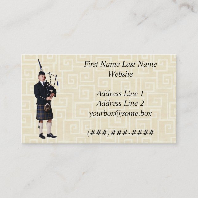 Bagpipe Musician Business Card (Front)