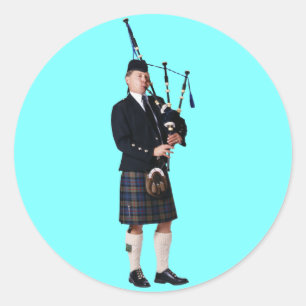 Bagpipe Musician Classic Round Sticker
