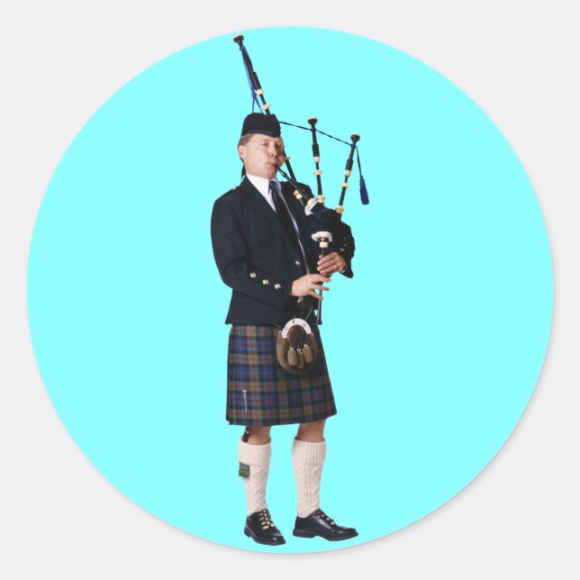 Bagpipe Musician Classic Round Sticker (Front)