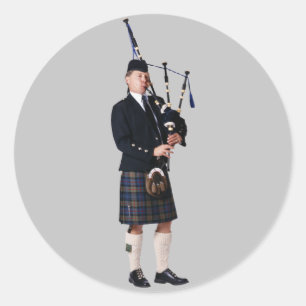 Bagpipe Musician Classic Round Sticker