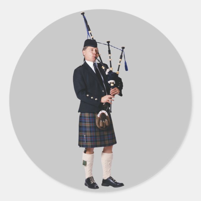 Bagpipe Musician Classic Round Sticker (Front)