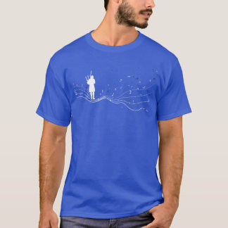 Bagpipe musician in music notes for Bagpipe player T-Shirt