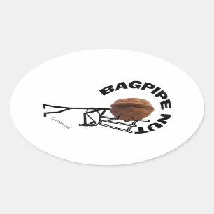 Bagpipe Nut Oval Sticker