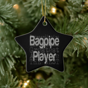 Bagpipe Player Extraordinaire Ceramic Tree Decoration