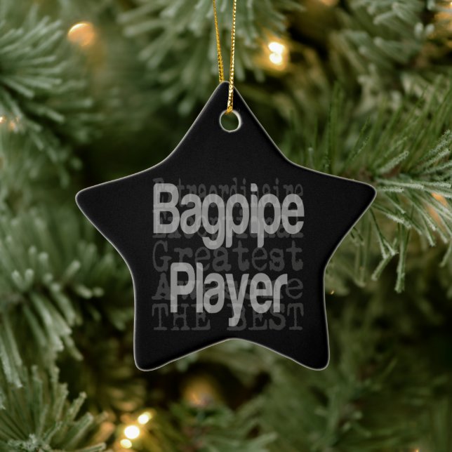 Bagpipe Player Extraordinaire Ceramic Tree Decoration (Tree)