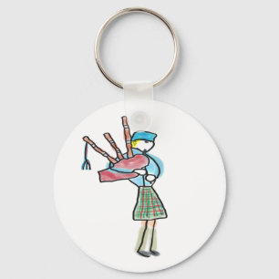 Bagpipe Playing Key Ring