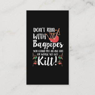 Bagpipe Quote Kilt Music Scotland Bagpiping Humor Business Card