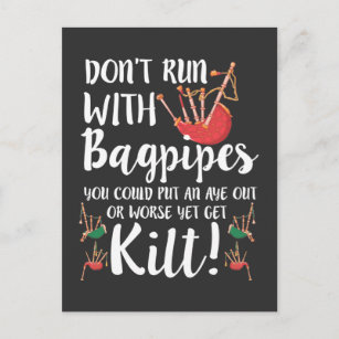 Bagpipe Quote Kilt Music Scotland Bagpiping Humour Postcard