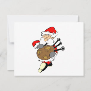 Bagpipe Santa Holiday Card