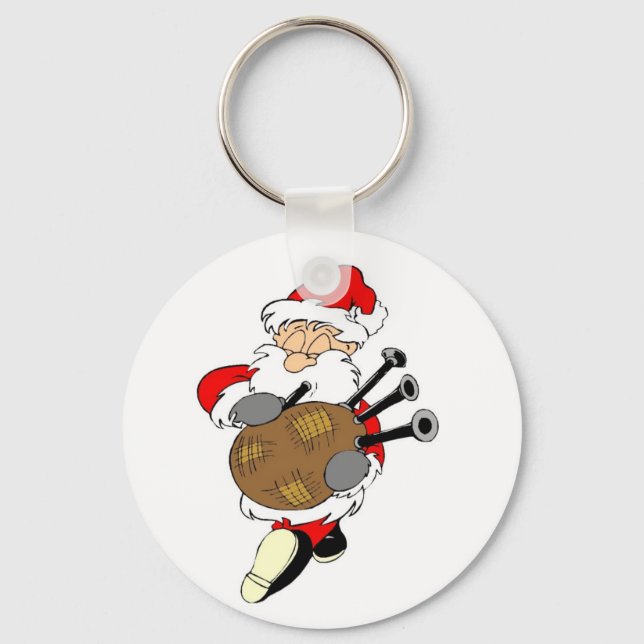 Bagpipe Santa Key Ring (Front)