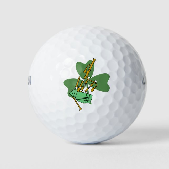 Bagpipe Shamrock Golf Balls (Front)
