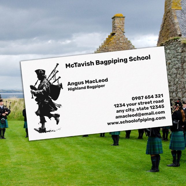 Bagpiper & Bagpiper School Business Card (Creator Uploaded)