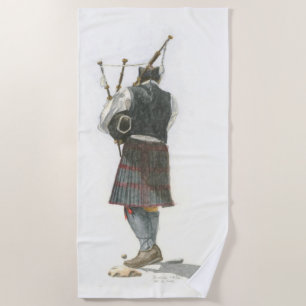 Bagpiper Beach Towel