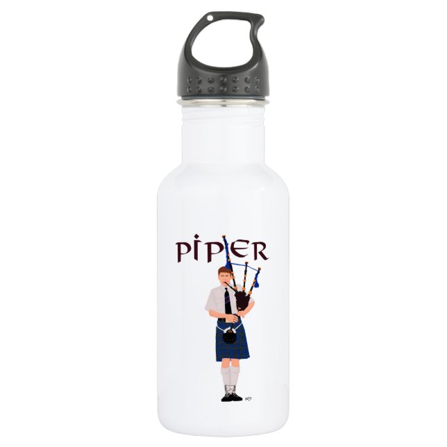 Bagpiper - Blue Kilt 532 Ml Water Bottle (Front)