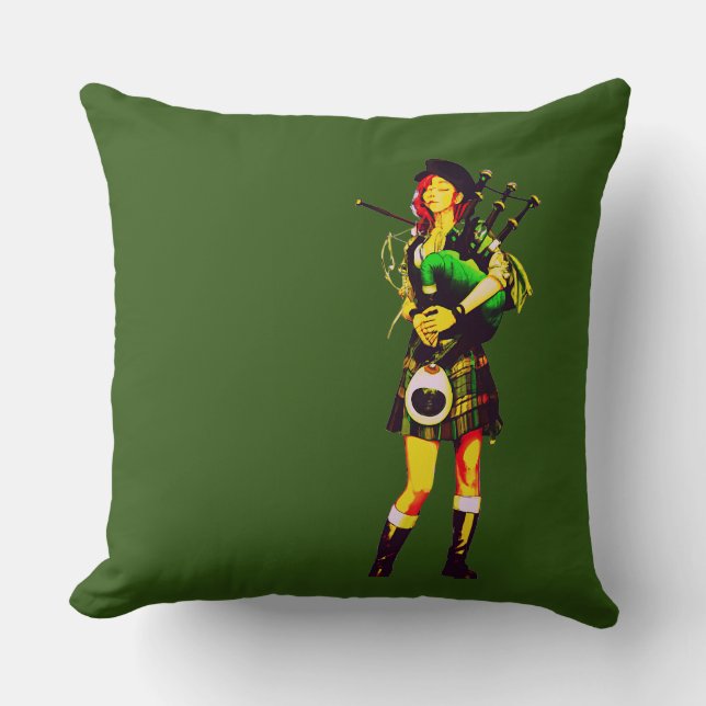 Bagpiper Girl Cushion (Front)