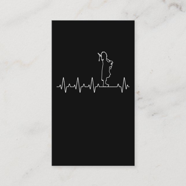 Bagpiper Heartbeat Music Lover Musician Bagpipes Business Card (Front)
