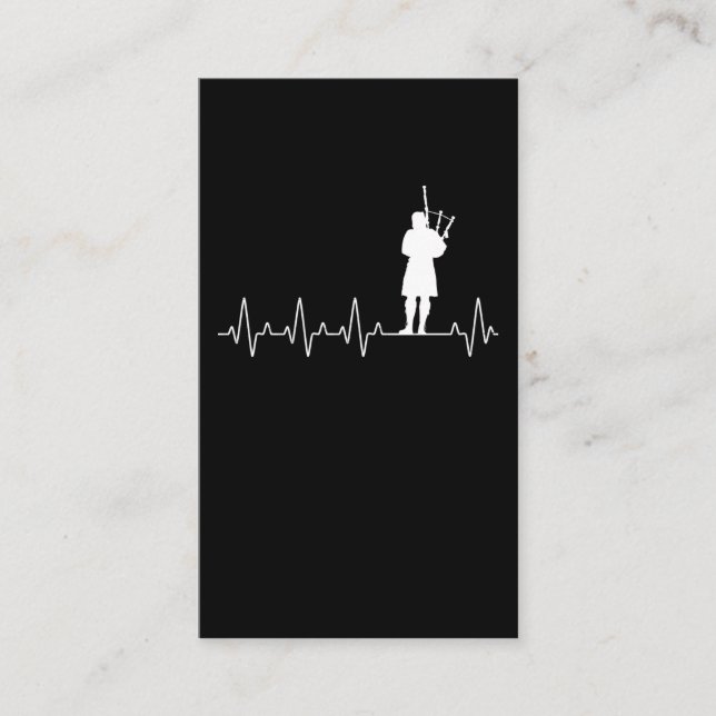 Bagpiper Heartbeat Musician Bagpipes Business Card (Front)