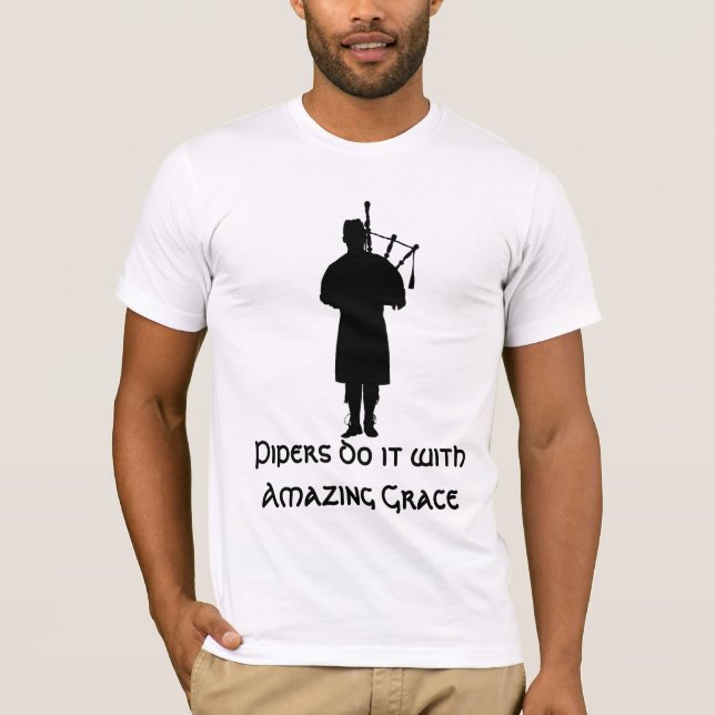 Bagpiper Humour T-Shirt (Front)
