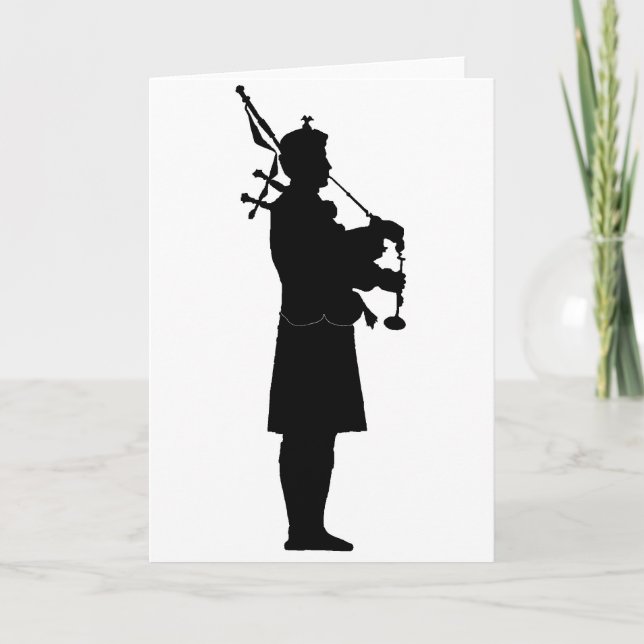 Bagpiper Silhouette Card (Front)