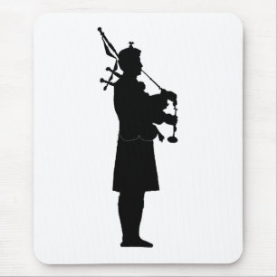 Bagpiper Silhouette Mouse Mat