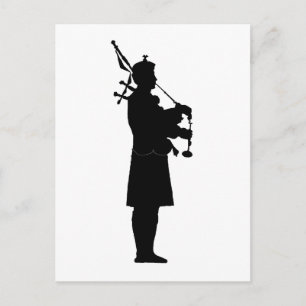 Bagpiper Silhouette Postcard