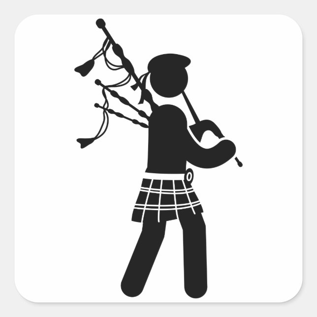 Bagpiper Square Sticker (Front)