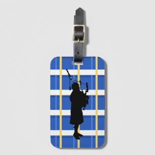 Bagpiper Tartan Luggage Tag