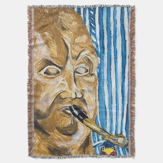 Bagpiper Throw Blanket (Front Vertical)