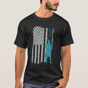 Bagpiper Usa Flag Piper Gift For Honour Guard Bagp T-Shirt