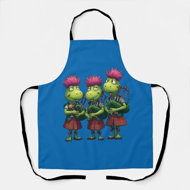 Bagpipers for Burns Supper Scottish Apron (Front)