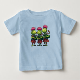 Bagpipers for Burns Supper Scottish Thistles Baby T-Shirt