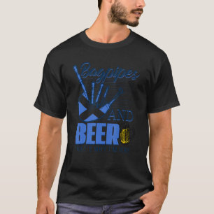Bagpipes and Beer Thats Why Im Here Scottish Flag  T-Shirt