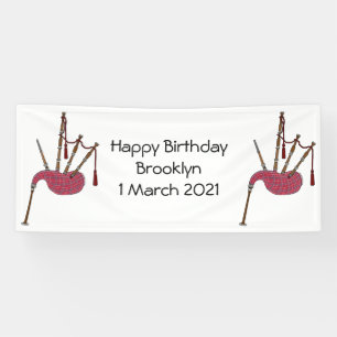 Bagpipes cartoon illustration  banner