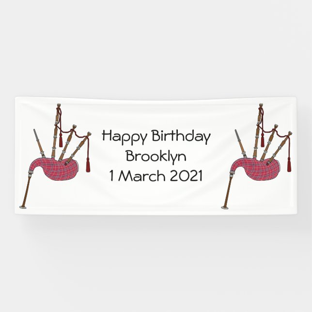 Bagpipes cartoon illustration  banner (Horizontal)