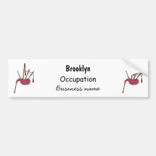 Bagpipes cartoon illustration  bumper sticker
