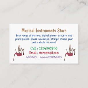 Bagpipes cartoon illustration  business card