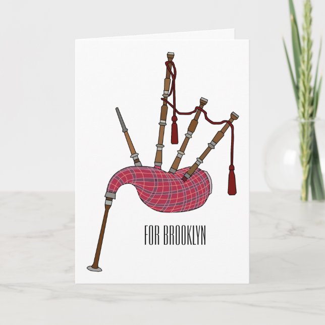 Bagpipes cartoon illustration  card (Front)