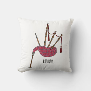 Bagpipes cartoon illustration  cushion