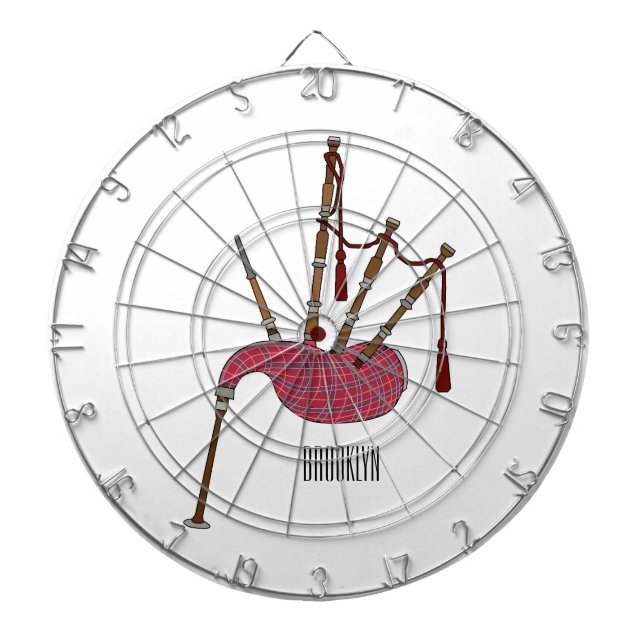 Bagpipes cartoon illustration  dartboard (Front)