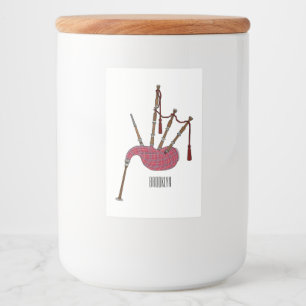 Bagpipes cartoon illustration  food label