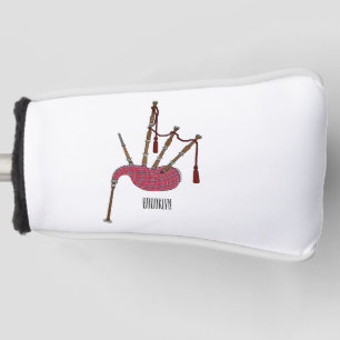 Bagpipes cartoon illustration  golf head cover