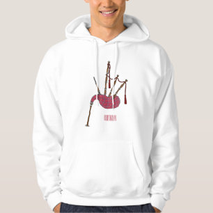Bagpipes cartoon illustration  hoodie