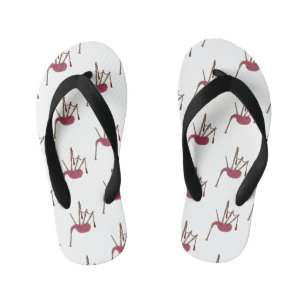Bagpipes cartoon illustration kid's flip flops