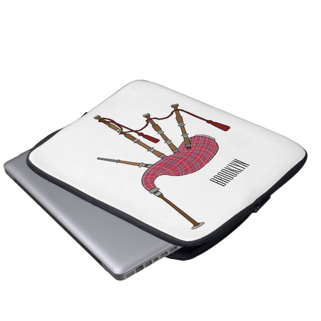 Bagpipes cartoon illustration  laptop sleeve (Front Bottom)