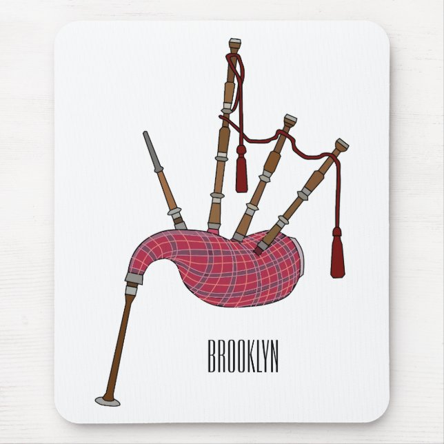 Bagpipes cartoon illustration  mouse mat (Front)