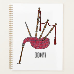 Bagpipes cartoon illustration  planner