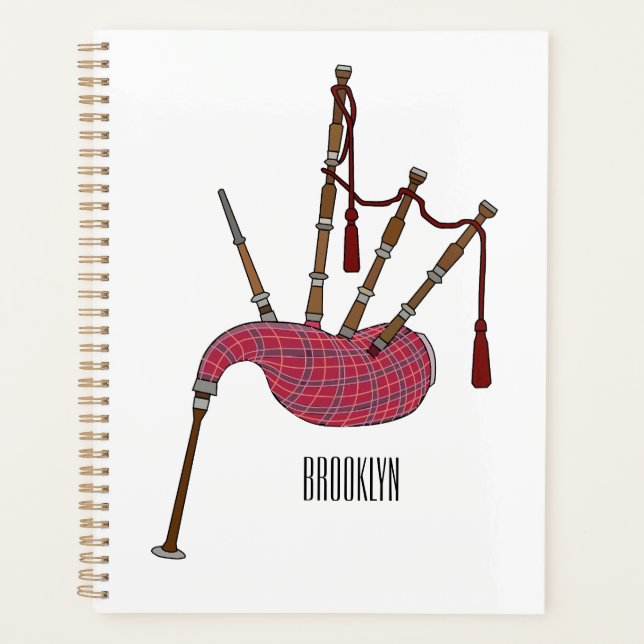 Bagpipes cartoon illustration  planner (Front)