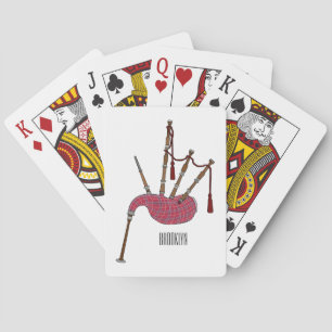 Bagpipes cartoon illustration  playing cards