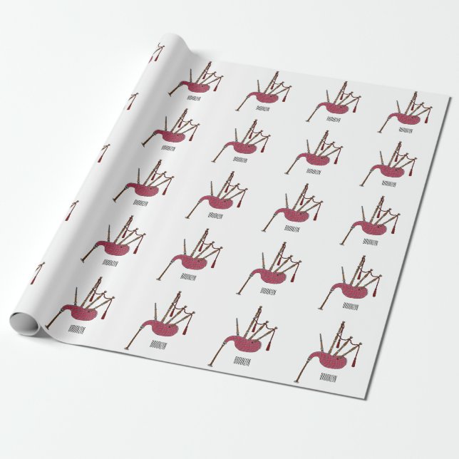 Bagpipes cartoon illustration  wrapping paper (Unrolled)